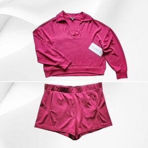 Danskin Collared Shirt and Short Set Size XL